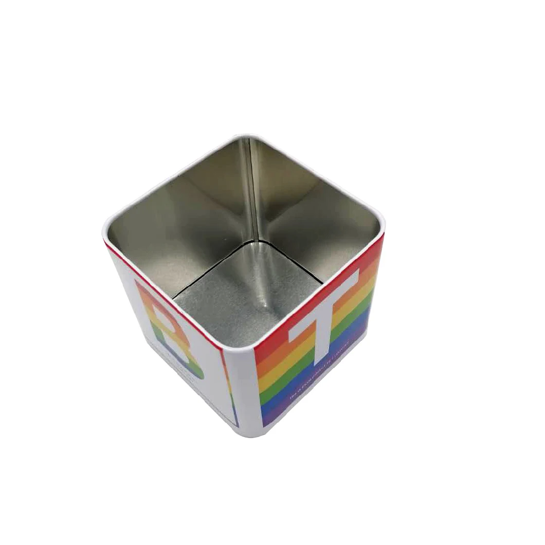 Cmyk Printing Square Tin Box Metal Tin Boxes for Gift Packaging