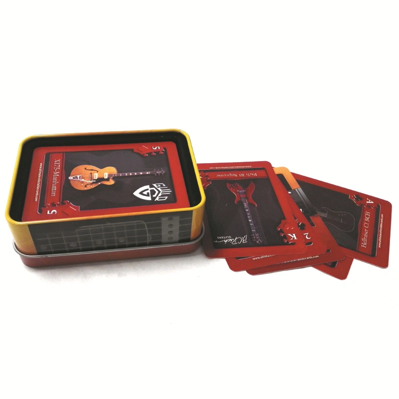 Custom Rectangular Soap Guitar Pick Playing Cards Packaging Tin Box with Lid