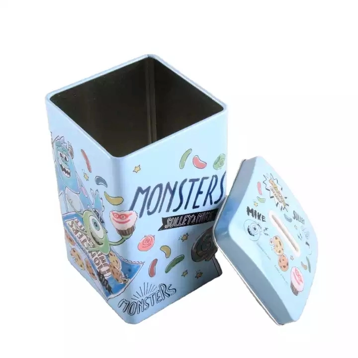 Promotional Custom High Quality Stylish Empt Metal Tin Can Coin Bank