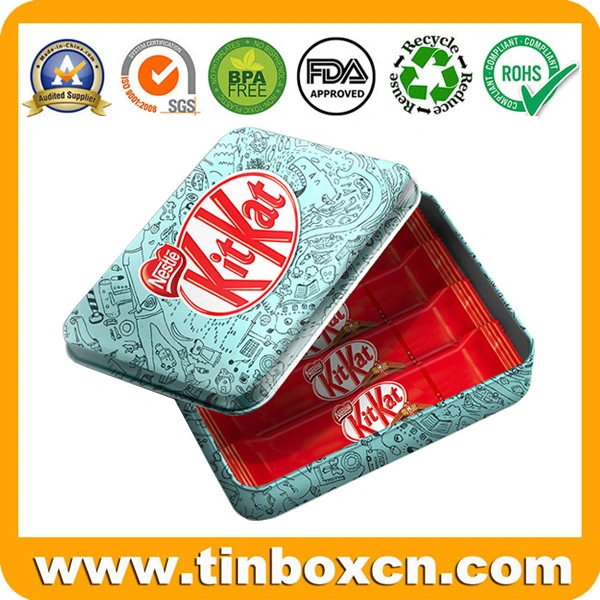 Empty Food Grade Rectangular Metal Coffee Tin Box for Promotional Gifts