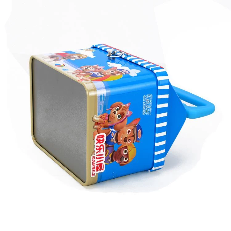 House Shape Cartoon Printing Candy Gift Tin Box with Handle