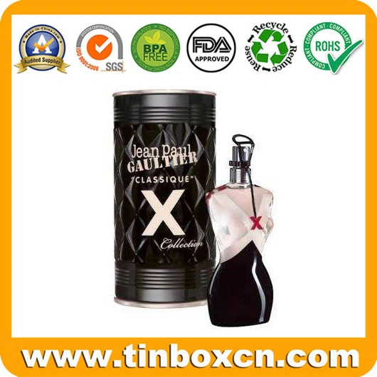 Embossed Custom Metal Cosmetic Tin Box for Perfume Fragrance Oils