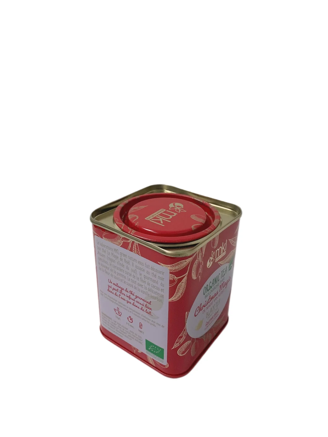 Hot Sale Square Shape Tea Tin Can Metal Gift Box with Press Lid Tin Tea Packaging for 100g Tea Packaging Tin Box