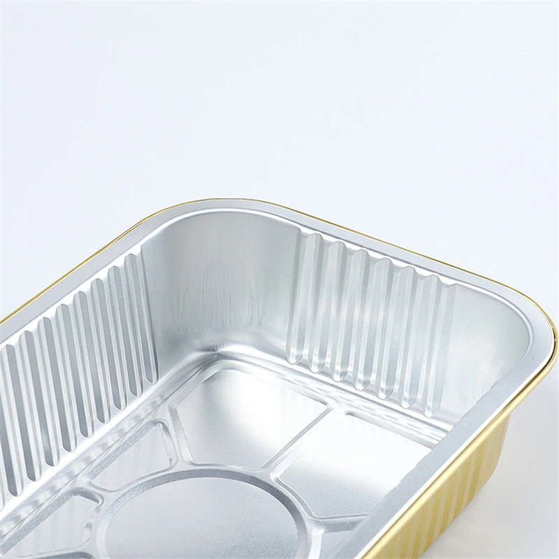 Fast Food Takeaway Box Disposable Tin Foil Box Gold Capacity Can Be Customized Round Small Chafing Dish High-Grade Aluminum Foil