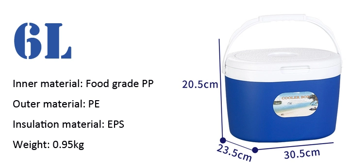 6L 14L 28L High Quality Outdoor Portable Beer Tin Can Wine Ice Bucket Wholesale EPS Foam Food Grade PP Plastic Cooler Lunch Box