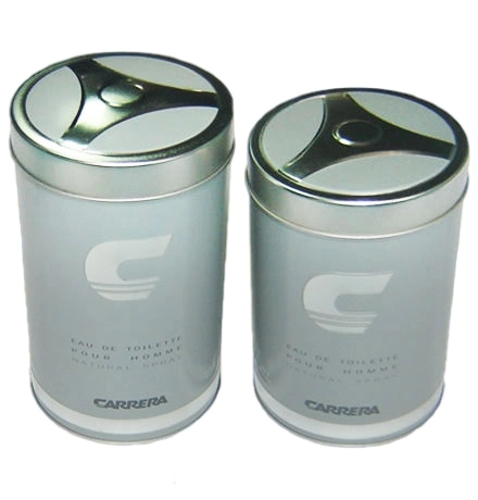 High Quality Round Shape Printing Tin Box Perfume and Cosmetic Gift Tin Can Metal Box Tin Packaging with Tray Inside Perfume Packaging Tin Box