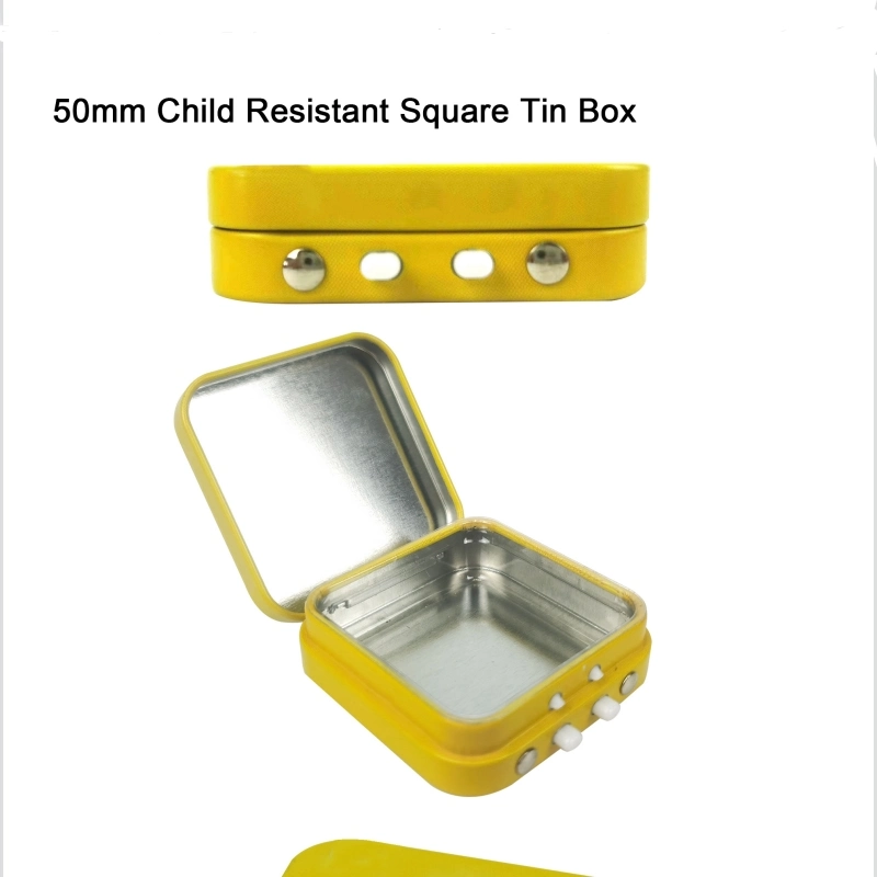 Wholesale Food Grade Roll Printed Small Rectangle Tea Tin Boxes Aluminum Square Metal Child Proof Tin Box Customized Package