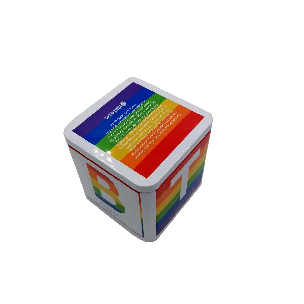 Cmyk Printing Square Tin Box Metal Tin Boxes for Gift Packaging