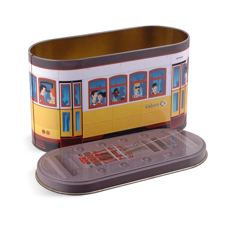 Creative Tinplate Bus Shape Empty Tins Candy Cookie Gift Storage Container Holiday Decorative Box
