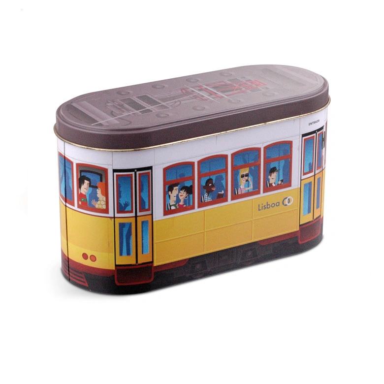 Creative Tinplate Bus Shape Empty Tins Candy Cookie Gift Storage Container Holiday Decorative Box