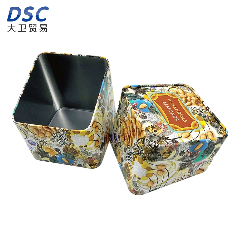 Watch Packaging Tin Box Nuts Tin Box Candy Metal Box Square Oblique Storage Tin Can