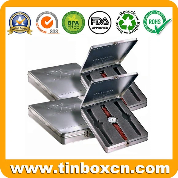 Rectangular Gift Tin Box for Metal Watch Box Packaging